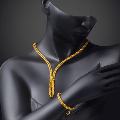 Doric Beaded Wovenlü Gold Takı Seti 14K - 14K - 25.93g - EZ Gold