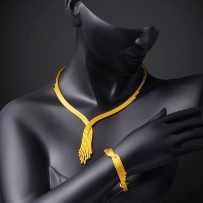 Woven Necklace Bracelet Gold Takı Seti 14K - 14K - 32.5g - EZ Gold
