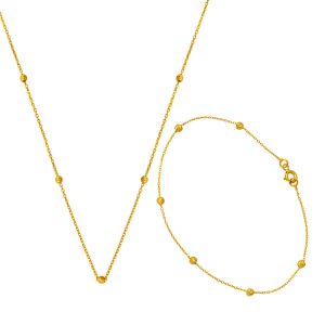 22 Karat Necklace Braceletli Spor Gold Set