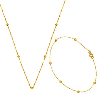 22 Carats Collier Bracelet finli Spor Or Set