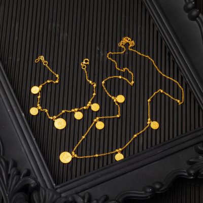 Dorique avec Monogramme 14 Carats Or Zincir Set - 14K - 8.46g - EZ Gold