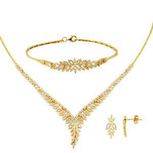 Feuille à Design 14 Carats Jaune Or Set