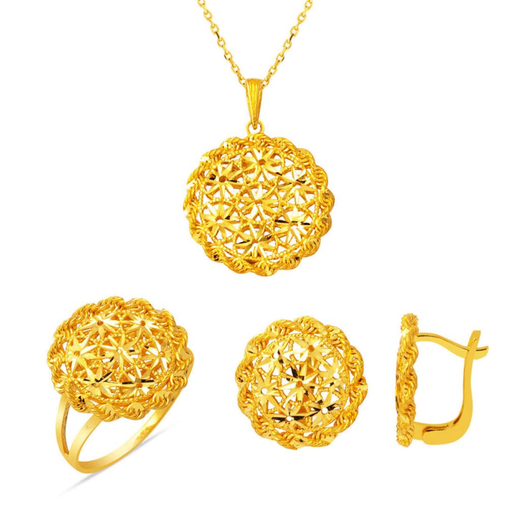 Tree of Life 22 Karat Spor 3’lü Gold Jewelry Set