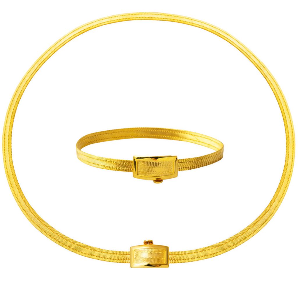 Classic with Clasp 3 Row Trabzon Woven Set Gold