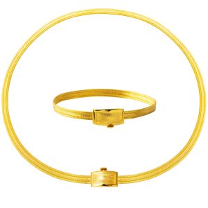 Classique avec Fermoir 3 Rangs Trabzon Tresse Or Set 14 Carats