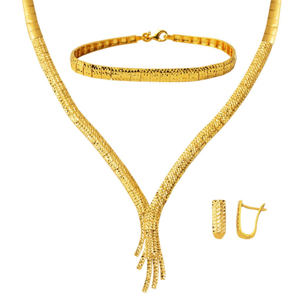Kalemli Balık Sırtı 22 Carats Or Bijou Parure
