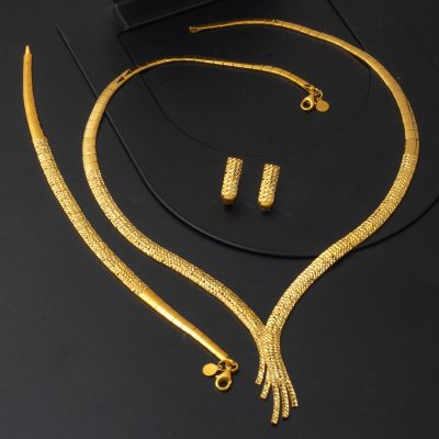 Kalemli Balık Sırtı 22K Gold Takı Seti - 22K - 35.32g - EZ Gold