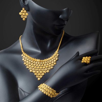 Hint İşi 22 Carats Tül Or Takı Seti - 22K - 84.47g - EZ Gold