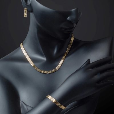 14K Plain Versage Design Gold Takı Seti - 14K - 22.32g - EZ Gold