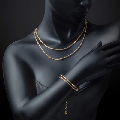 Çift Row Doric 14K Gold Takı Seti - 14K - 19.36g - EZ Gold