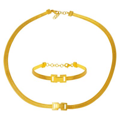 Minimal Trabzon Mesh 22K Gold Takı Seti