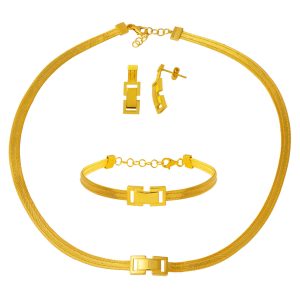 Minimalist Trabzon Woven 22 Karat Gold Set