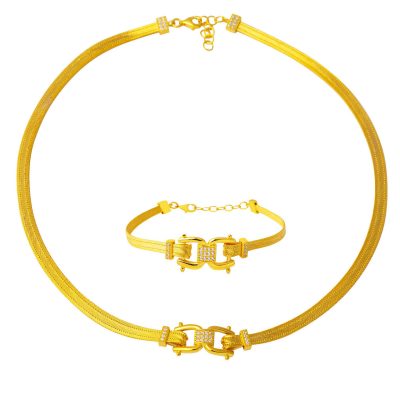 Modern Design 22K Trabzon Mesh Gold Takı Seti