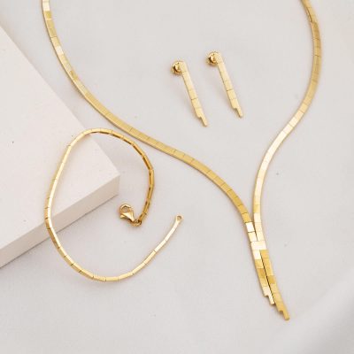 Plain Su Yolu Gold Takı Seti - 14K - 16.24g - EZ Gold
