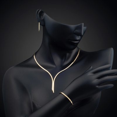 Plain Su Yolu 14K Gold Takı Seti - 14K - 15.8g - EZ Gold