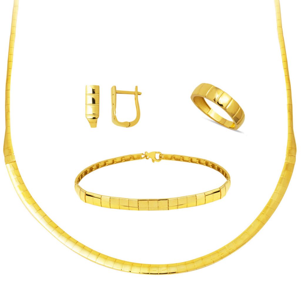 Dolunay 4’lü Plain Filigree Gold Jewelry Set