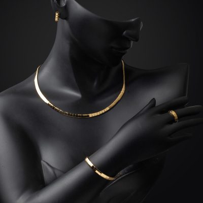Dolunay 4’lü Plain River Gold Takı Seti - 14K - 14.89g - EZ Gold