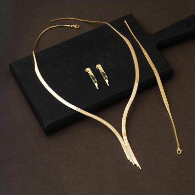 14K Plain 2 Row Su Yolu Gold Takı Seti - 14K - 20.23g - EZ Gold