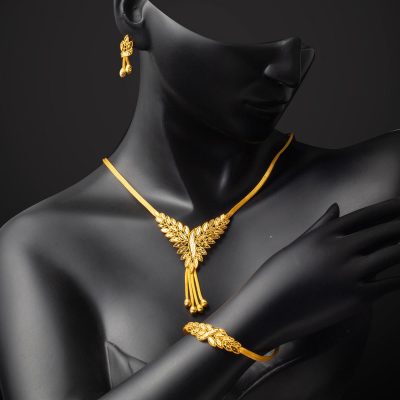 22K Wovenlü Modern Design Gold Düğün Seti - 22K - 36.07g - EZ Gold