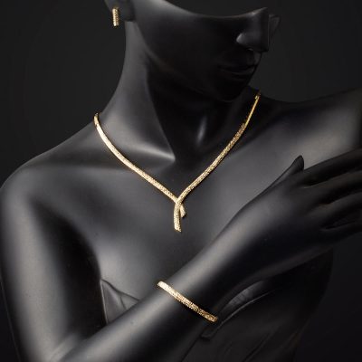 Sarkıt 14 Ayar Sarı Altın Takı Seti - 14K - 22.09g - EZ Gold