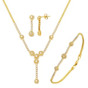 Filigree with Stones 14 Karat Gold Set