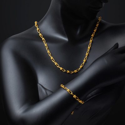 22K Gold Zincir Necklace Braceletli Gold Set - 22K - 29.55g - EZ Gold