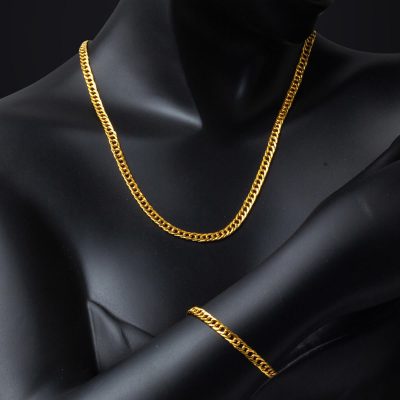 22K Gold Curb Zincir ve Braceletli Set - 22K - 17.94g - EZ Gold