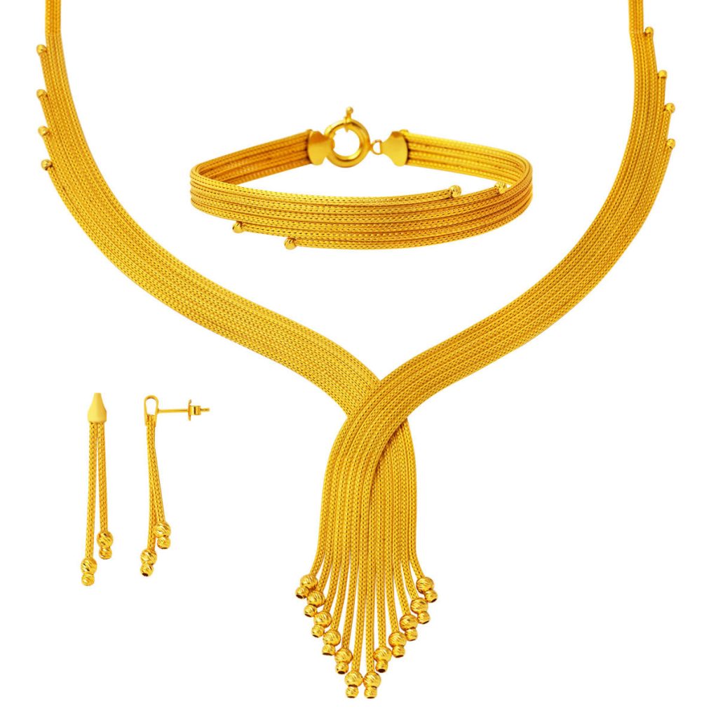 Braided 22 Karat Gold Jewelry Set