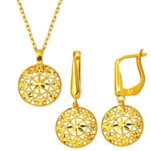 Tree of Life Necklace Earringli 22 Karat Set