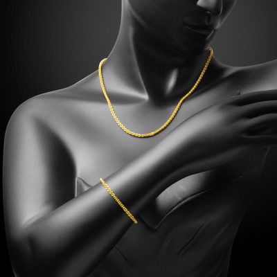 14 Ayar Altın Kolye Bileklik Zincir Set - 14K - 8.4g - EZ Gold