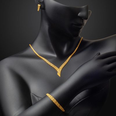 Ve 22 Ayar Altın Takı Seti - 22K - 23.33g - EZ Gold