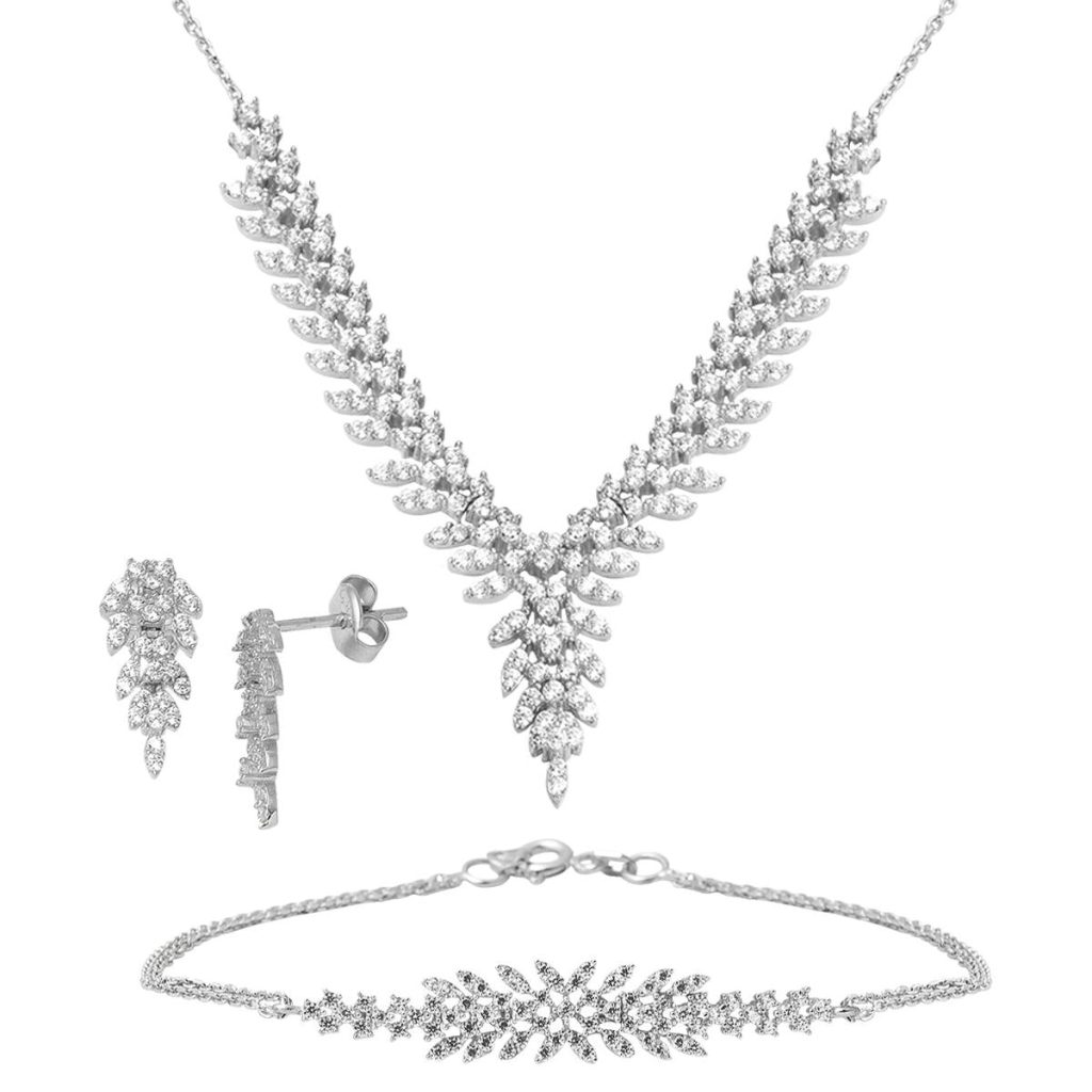 Ivy 14 Karat White Gold Jewelry Set