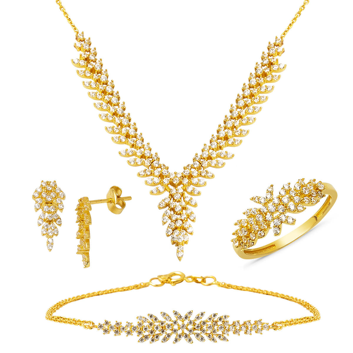 Ivy 14 Karat Gold Hanımeli Set