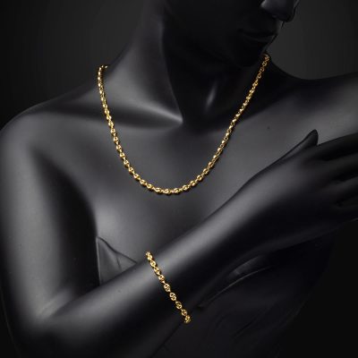 14 Carats Or Gemici Düğümlü Set - 14K - 16.06g - EZ Gold