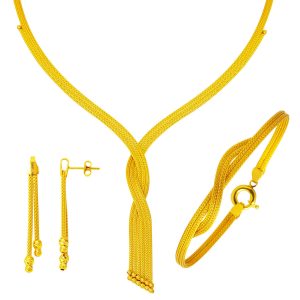 14 Karat Braided Gold Jewelry Set