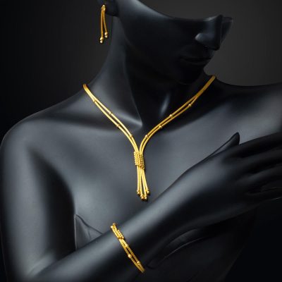 Tressé Zincirli 14 Carats Or Takı Seti - 14K - 24.42g - EZ Gold