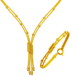 Trendy 14 Karat Gold Jewelry Set