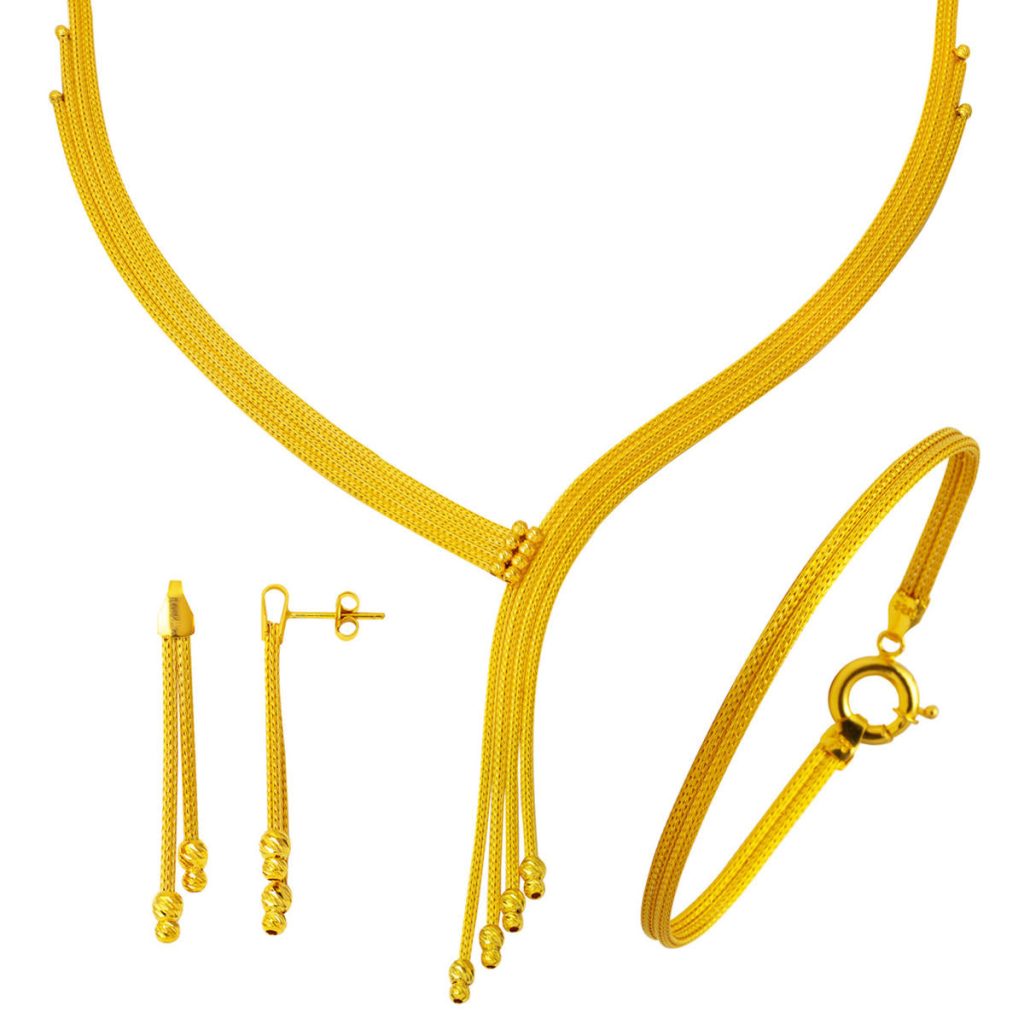 Italien Tresse a Chaine 14 Carats Or Set
