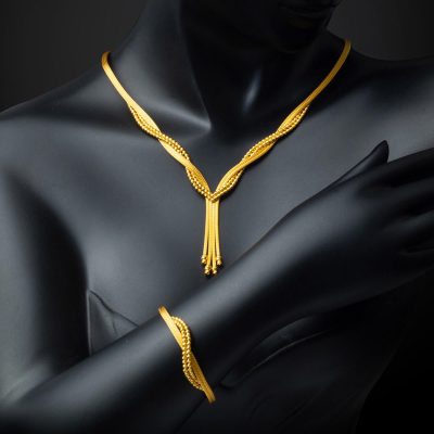Sarmaşık 14 Ayar Altın Gerdanlık Bileklik Set - 14K - 29g - EZ Gold