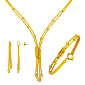 22 Karat Gold Braided Jewelry Set