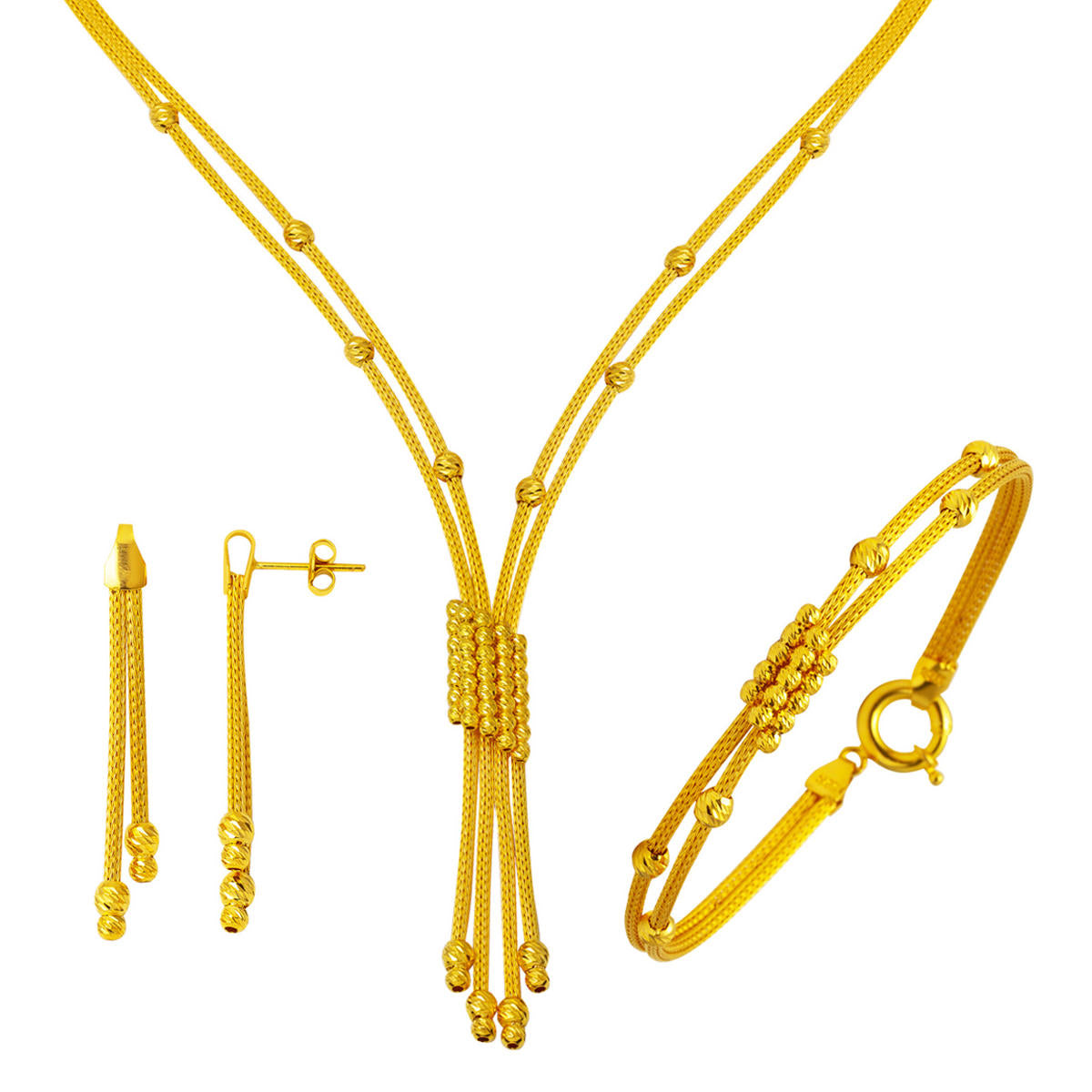 22 Karat Gold Braided Jewelry Set