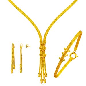 Braided Chain 22 Karat Gold Jewelry Set