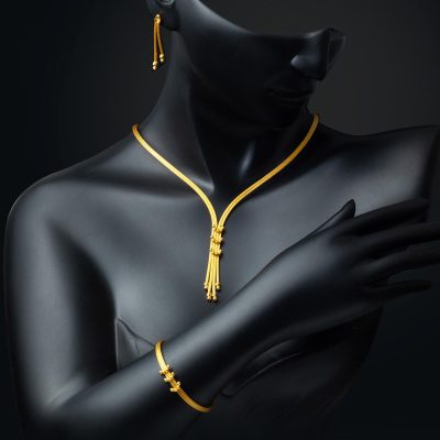 Örgü Zincirli 22 Ayar Altın Takı Seti - 22K - 30.54g - EZ Gold