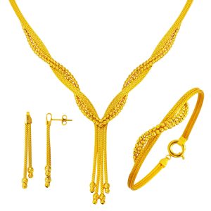 Mesh Tressélü 22 Carats Or Bijou Parure