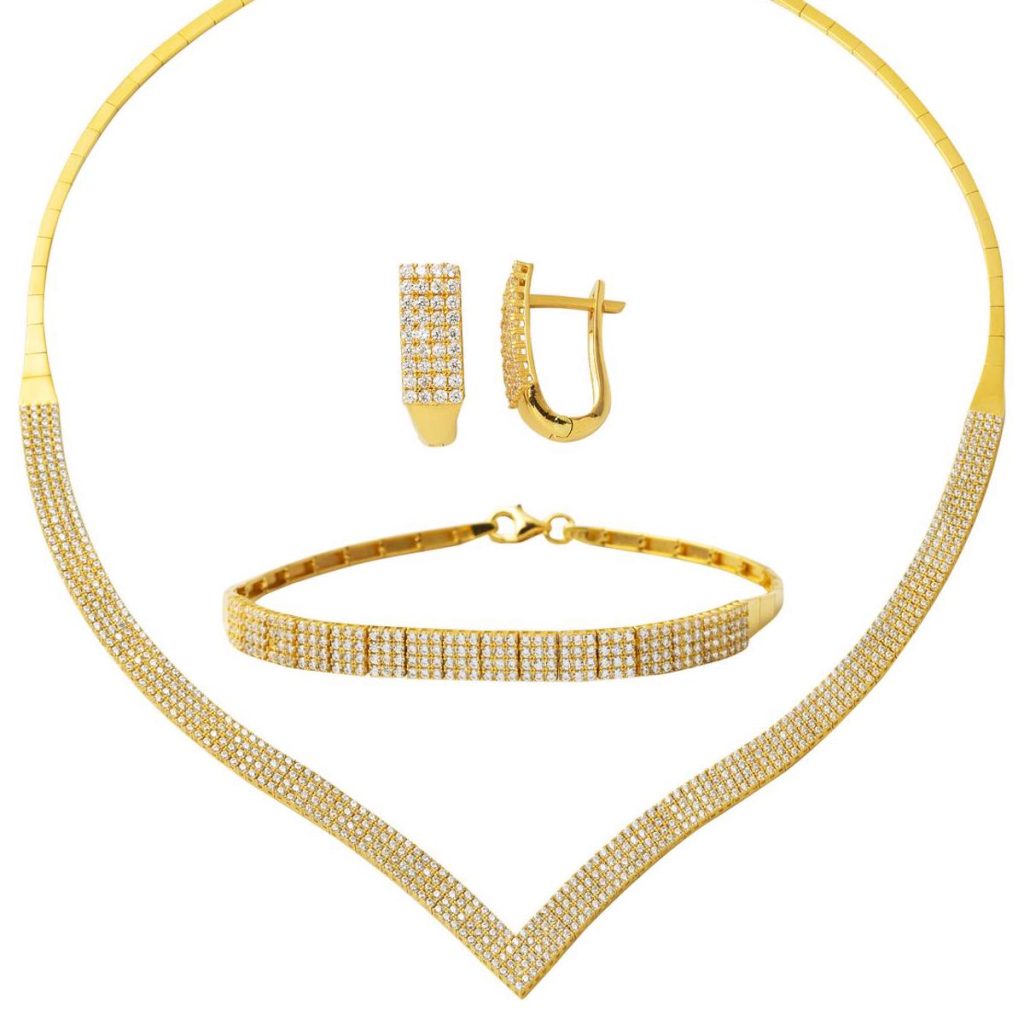4 Row Filigree Gold Set