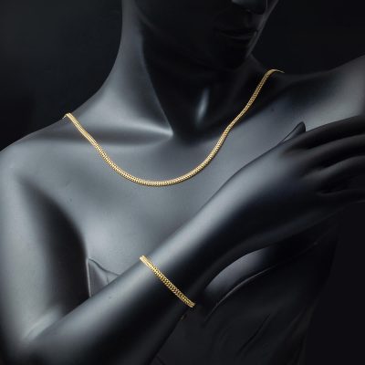 Zincir Necklace ve Braceletli 14K Gold Takım - 14K - 4.47g - EZ Gold