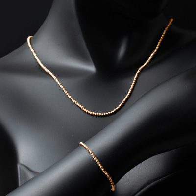 Top Orlı Collier ve Bracelet finli Rouge Or Takı Seti - 14K - 13.36g - EZ Gold