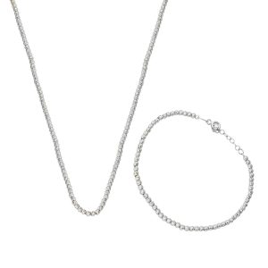 Top en Or Chaine Collierli ve Bracelet finli Blanc Or Set