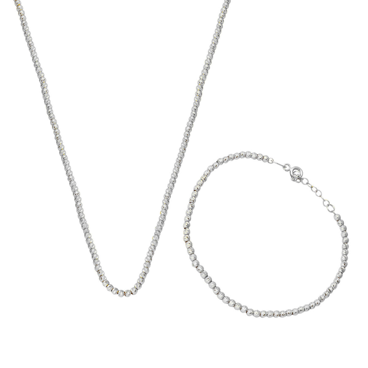 Top en Or Chaine Collierli ve Bracelet finli Blanc Or Set
