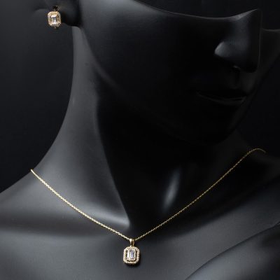 Baguette Collier & Boucle d'oreilleli 14 Carats Or Set - 14K - 5.26g - EZ Gold